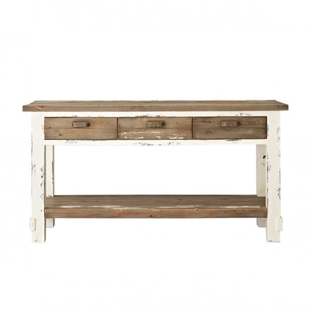Meuble de salle de bain en bois recyclé 150 cm SEZANNE blanc, BERAH GETAH