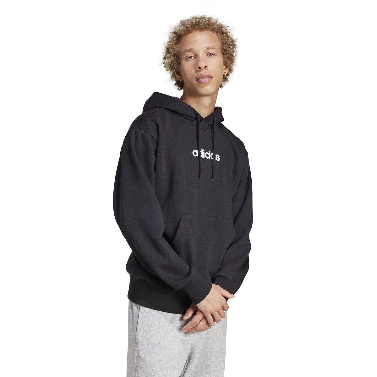 Sweat à capuche Essentiel en molleton noir, ADIDAS SPORTSWEAR