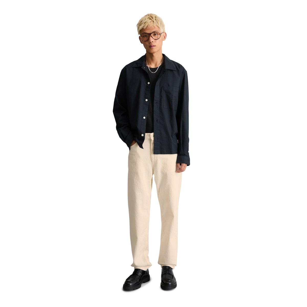 Chemise Oxford ample en coton bio bleu, MARC O’POLO DENIM
