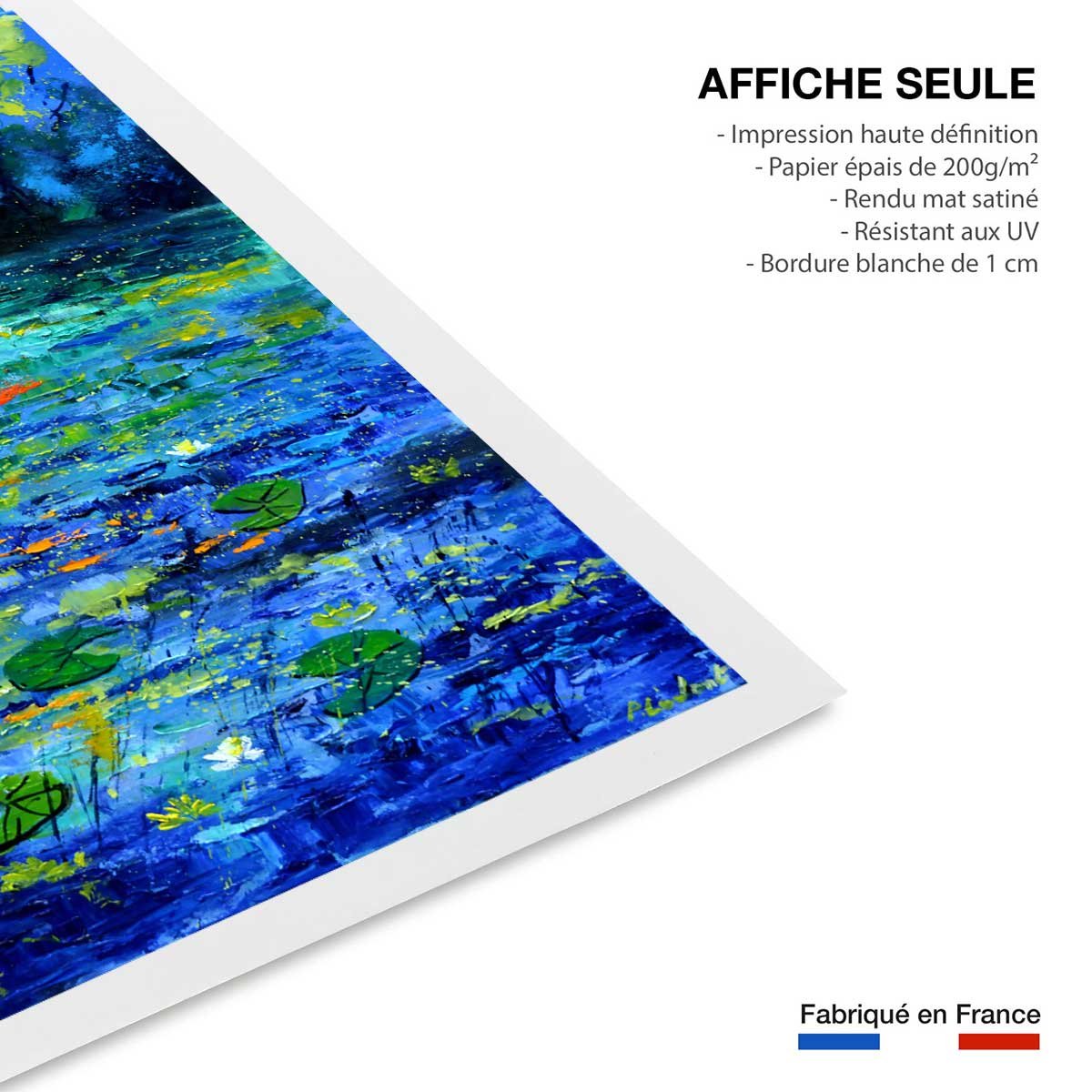 Affiche nenuphars et nymphéas affiche seule, HEXOA