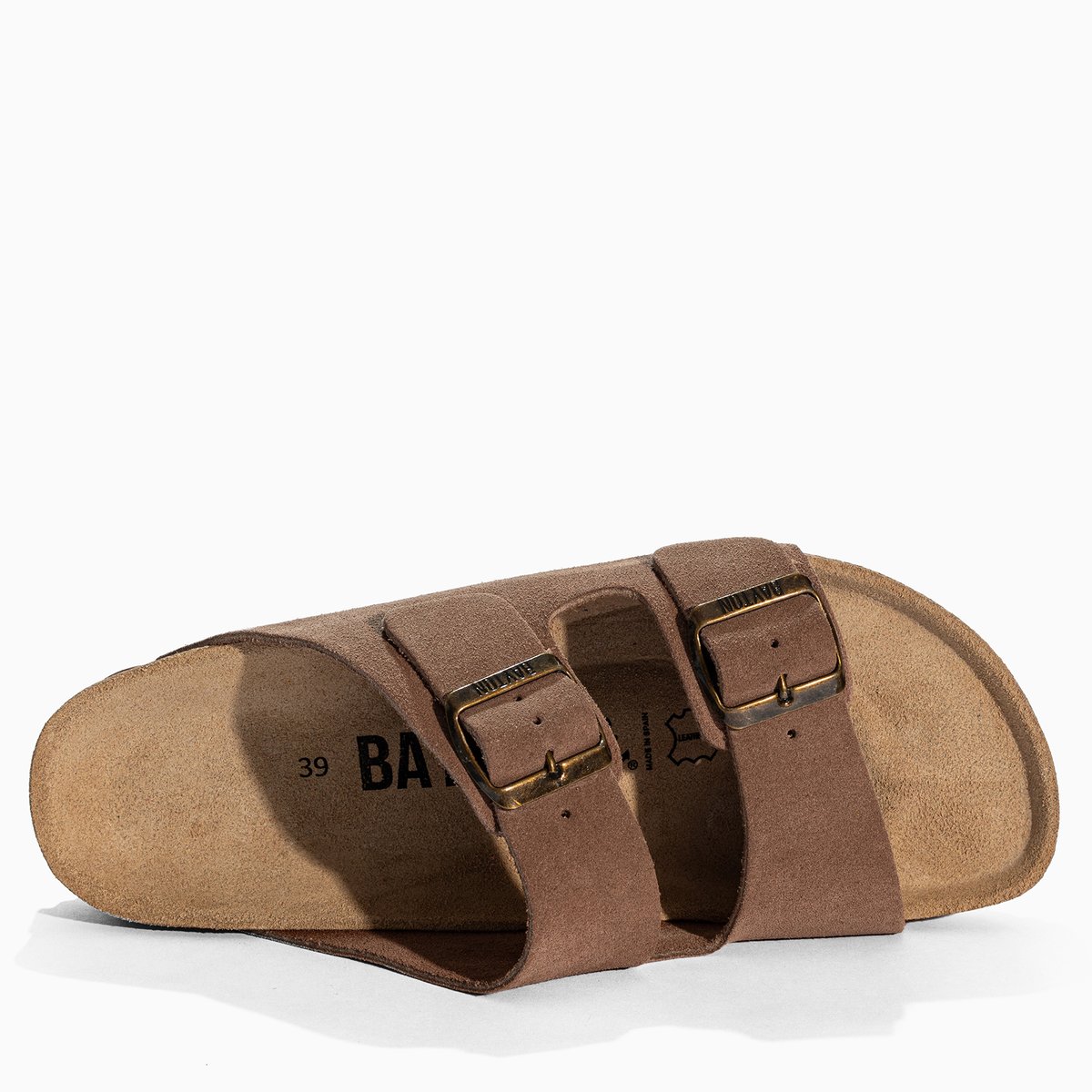 Sandales en cuir suédé BENALLA dark beige, BAYTON