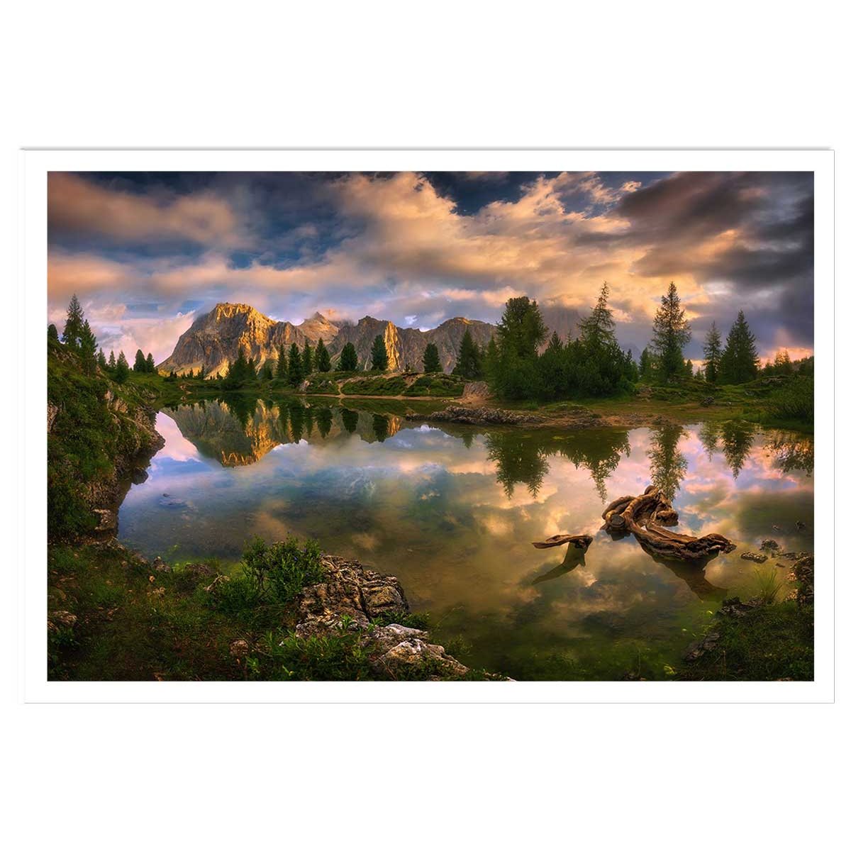 Affiche Lac de Limides, Dolomites affiche seule, HEXOA