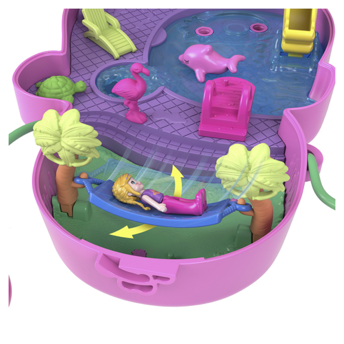 Polly Pocket Coffret Maman Singe et Son Bébé jaune, MATTEL