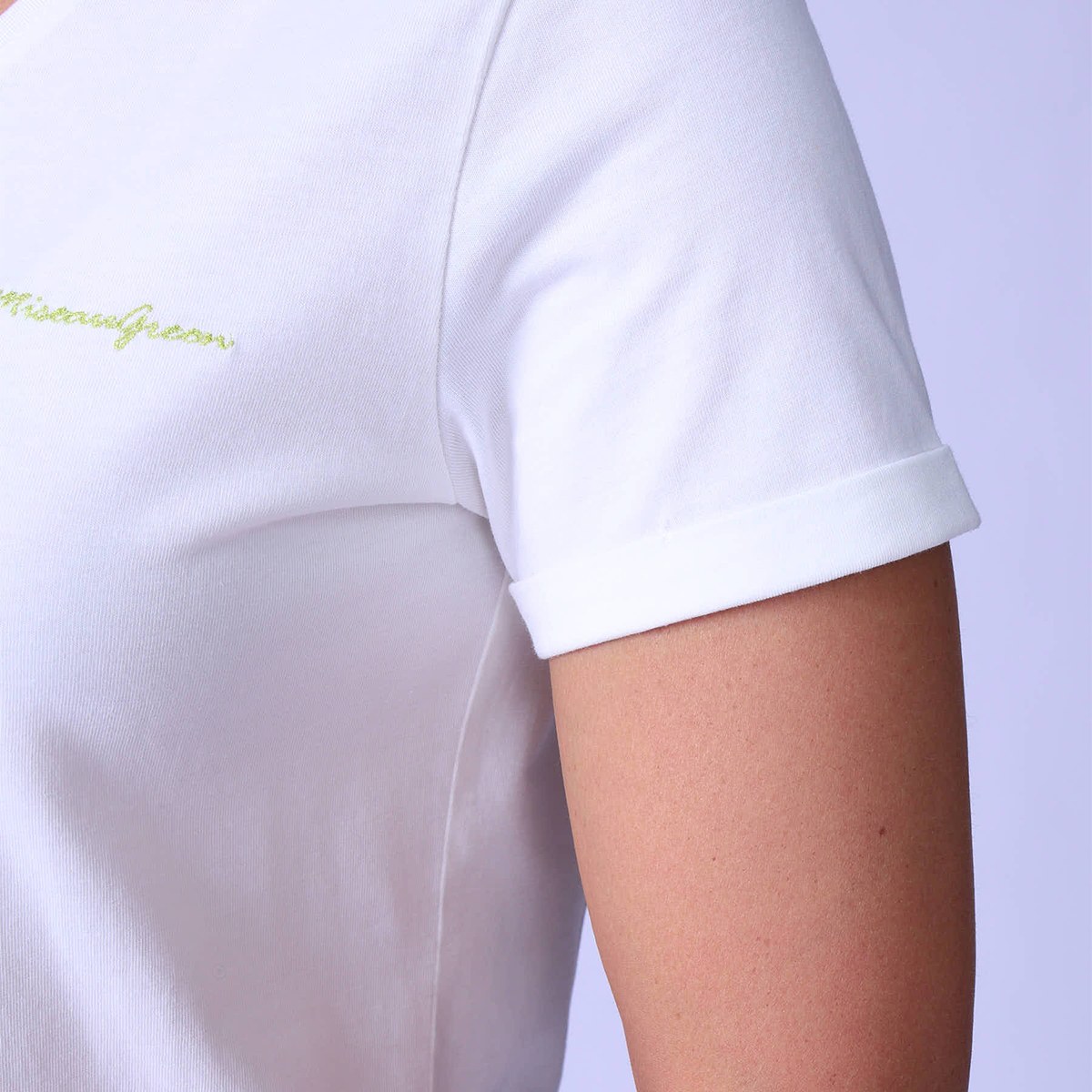 T-shirt col V ecru, MISE AU GREEN