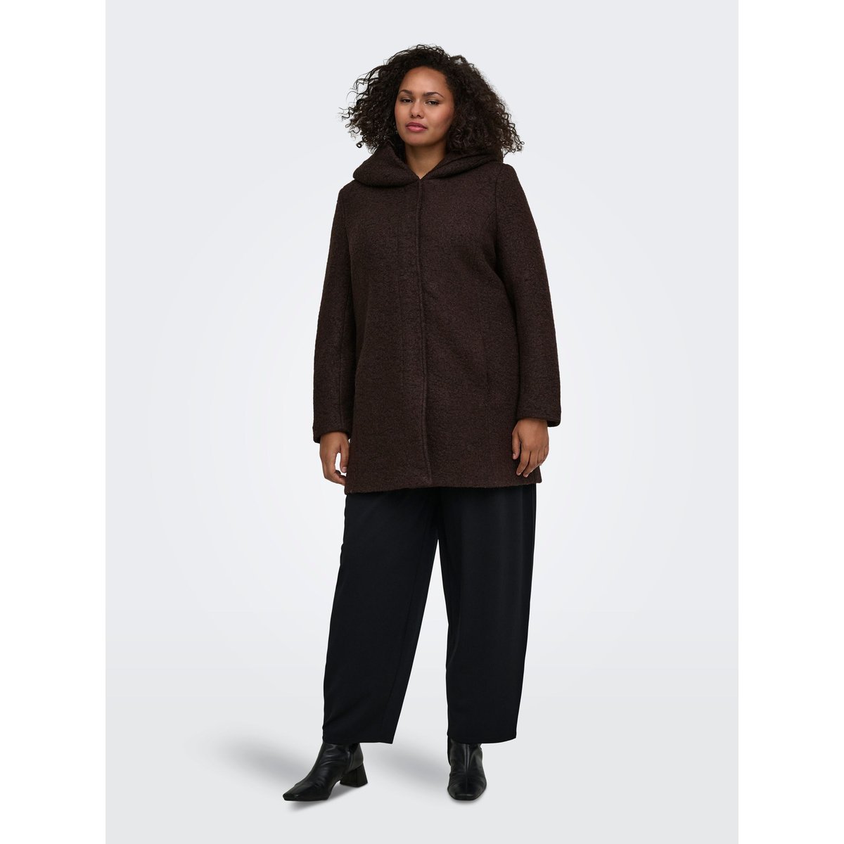 Manteau En Laine walnut, ONLY CARMAKOMA