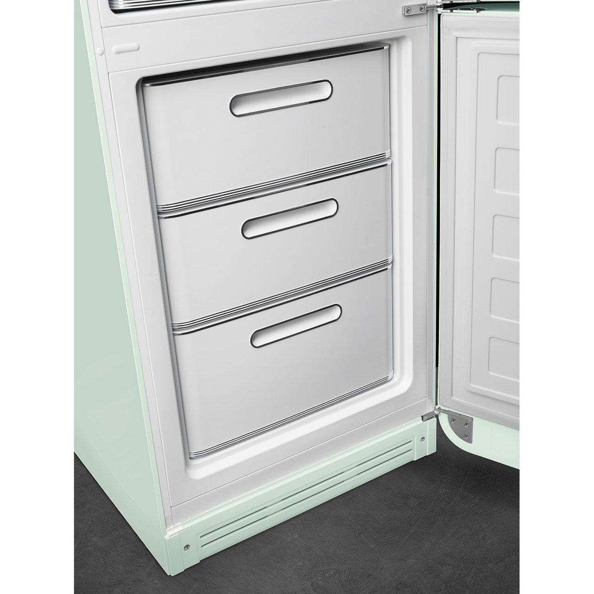 Réfrigérateur 2 portes combiné poignées à gauche FAB32 vert d'eau brillant, SMEG