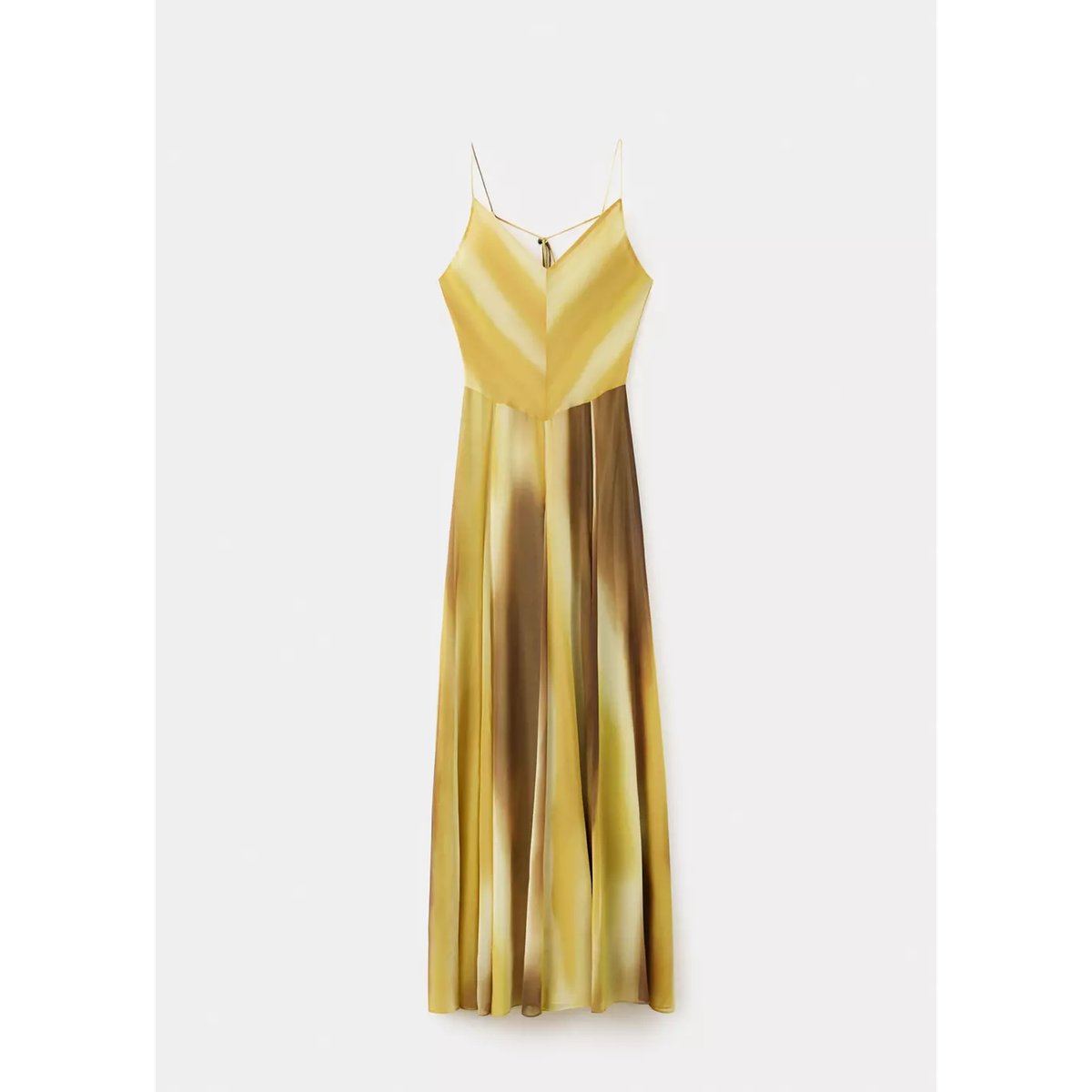 Robe gaze imprimée moutarde, MANGO