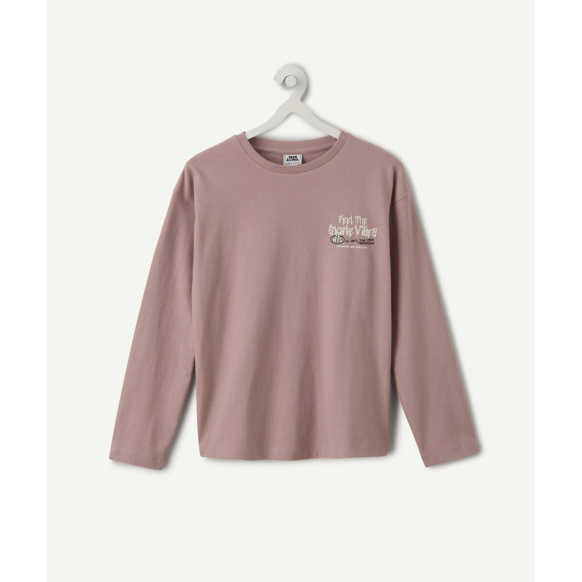 Printed Back Long Sleeve T-Shirt pink, TAPE A L'OEIL