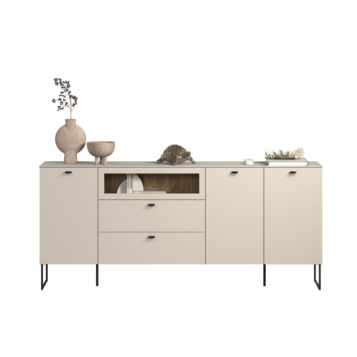 Buffet 3 portes, 2 tiroirs - VELA cashmere, CALICOSY