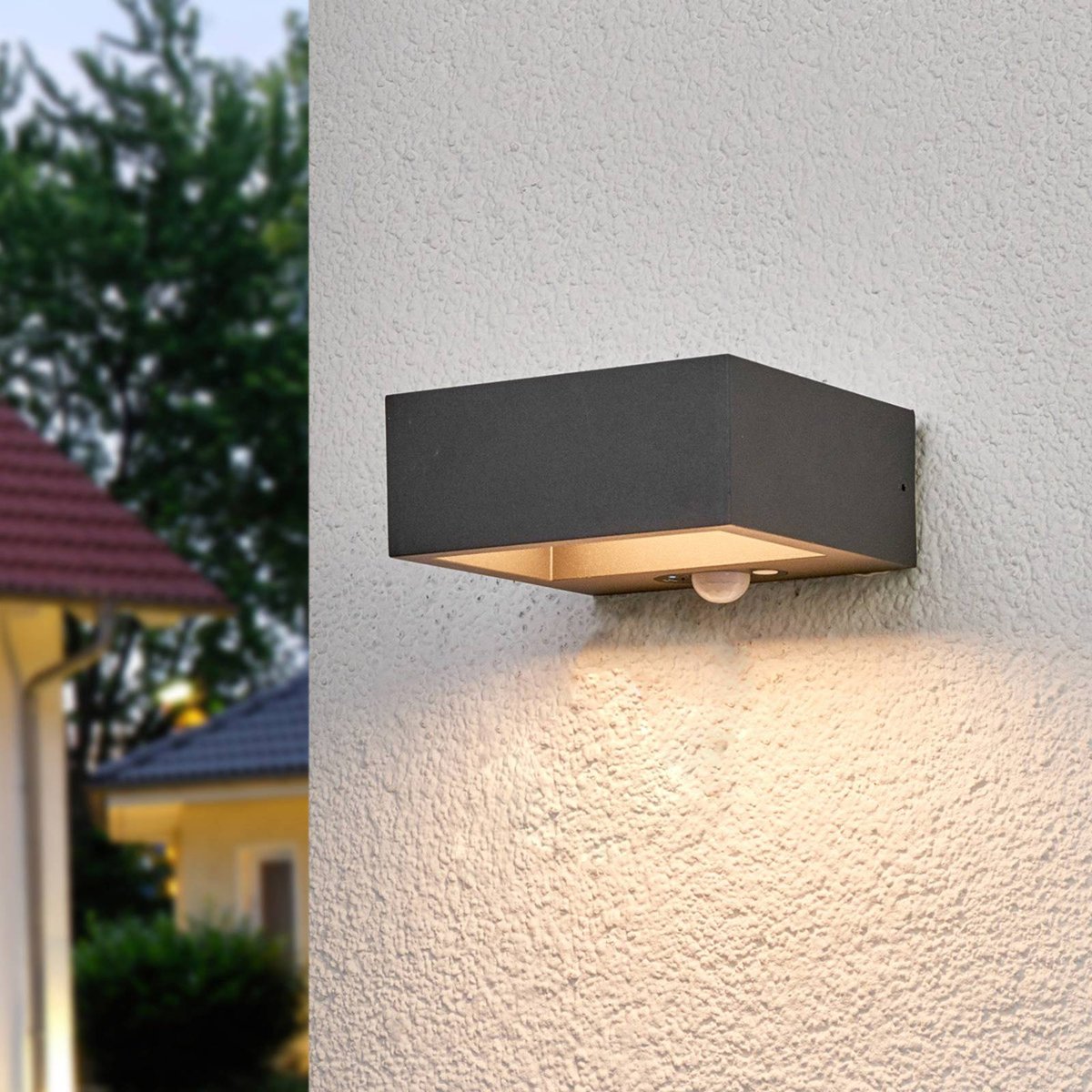 Lampe solaire extérieure en aluminiumLED gris graphite, blanc, LUCANDE