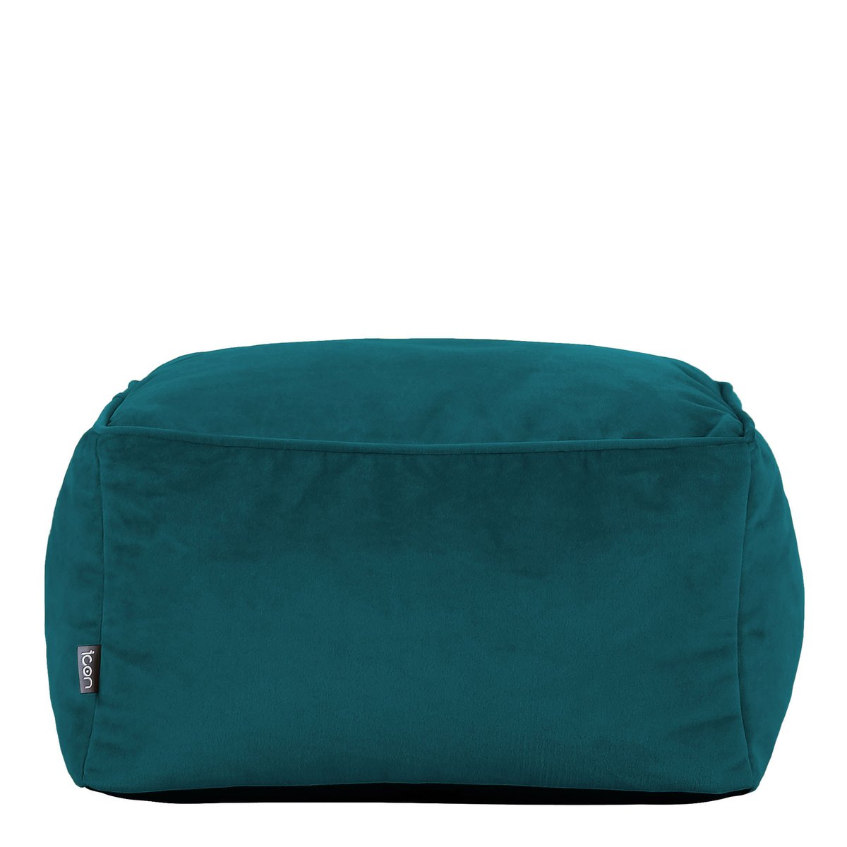 Pouf repose-pieds carré velours - AMARA vert canard, ICON