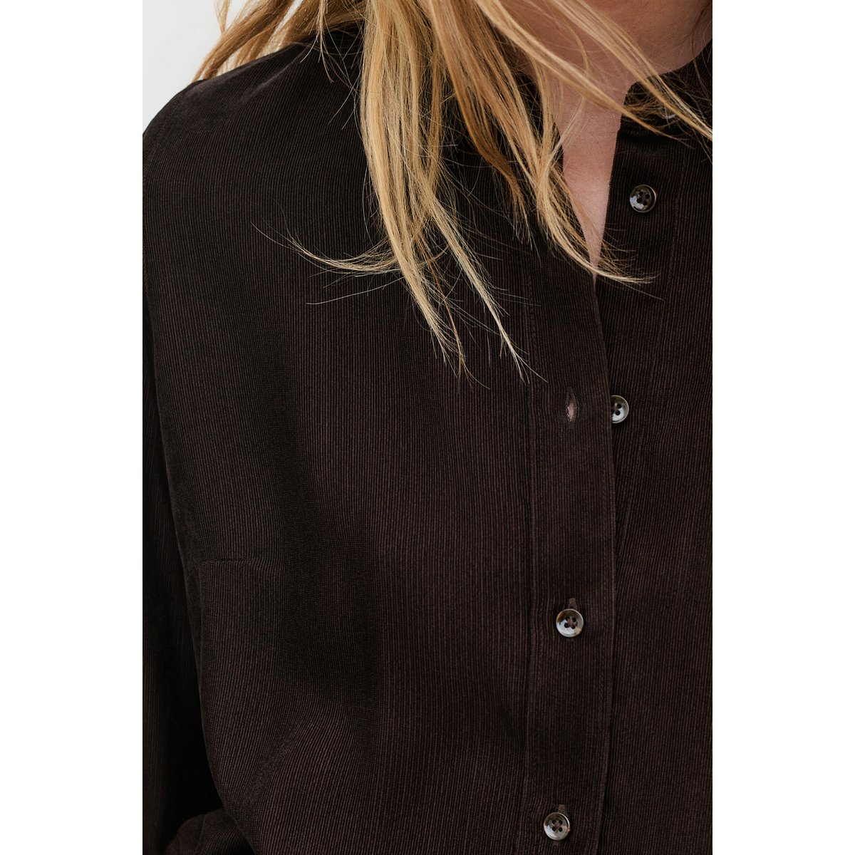 Chemise coupe droite col chemise CMARIE marron foncé, CAROLL