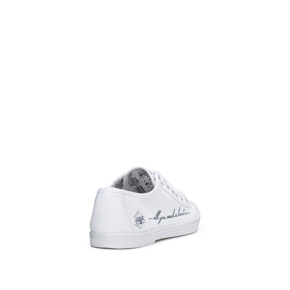 Baskets toile Basic 02 Love blanc, LE TEMPS DES CERISES