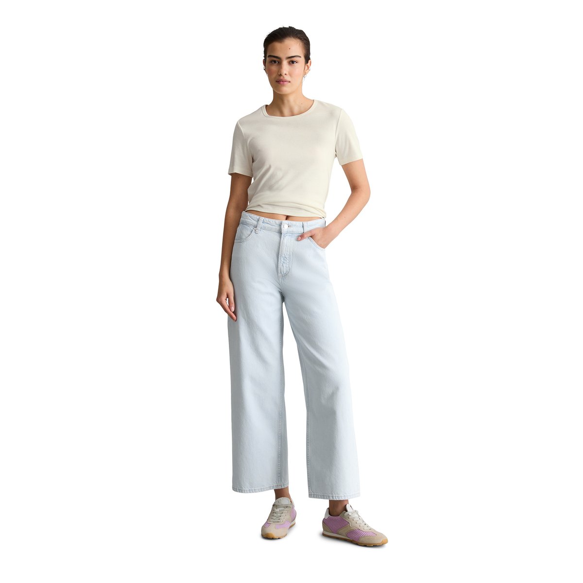 Jeans modèle Tomma large en pur coton organique bleu clair, MARC O’POLO DENIM
