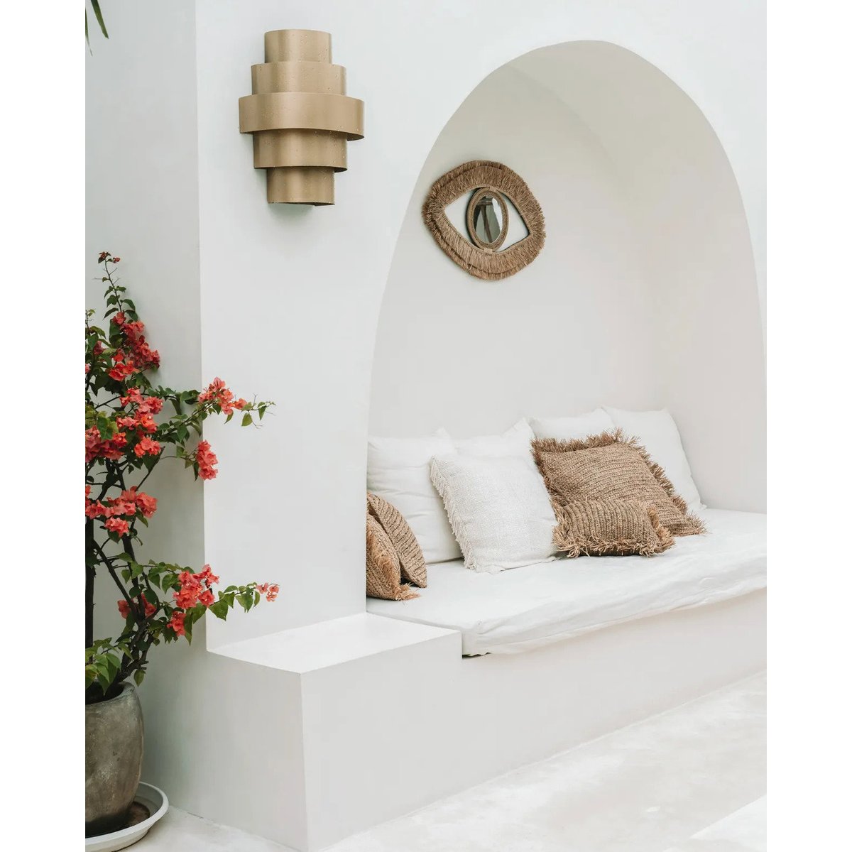 Miroir en raphia RAFFIA beige, BAZAR BIZAR