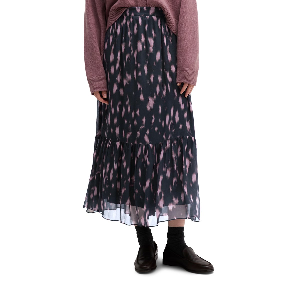 Jupe plissée, coupe classique en viscose pure noir, MARC O'POLO