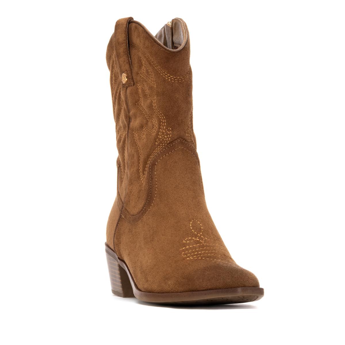 Bottine Cow-boy Talon Entreprise Fermeture éclair camel, XTI