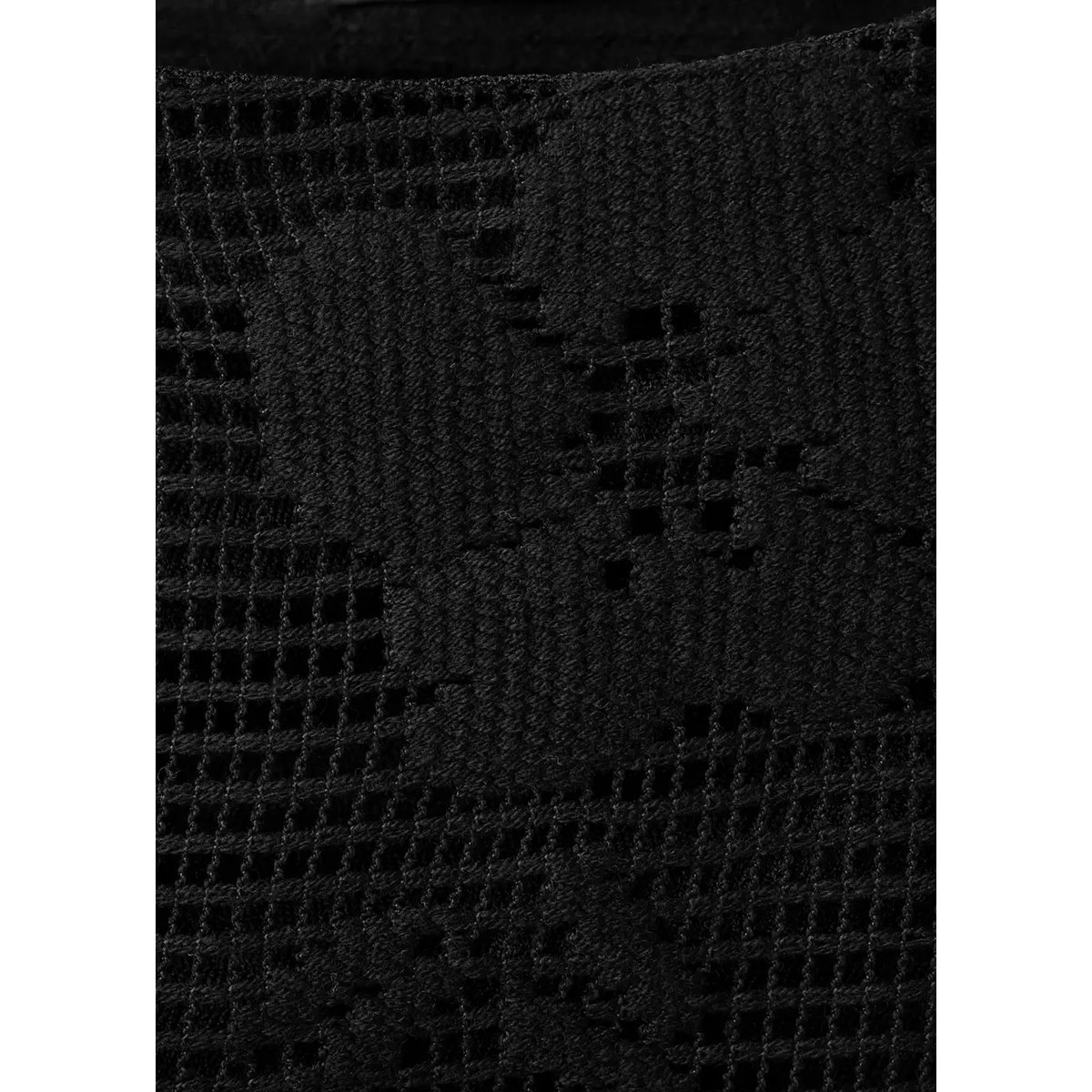 Top asymétrique à broderies florales noir, MANGO