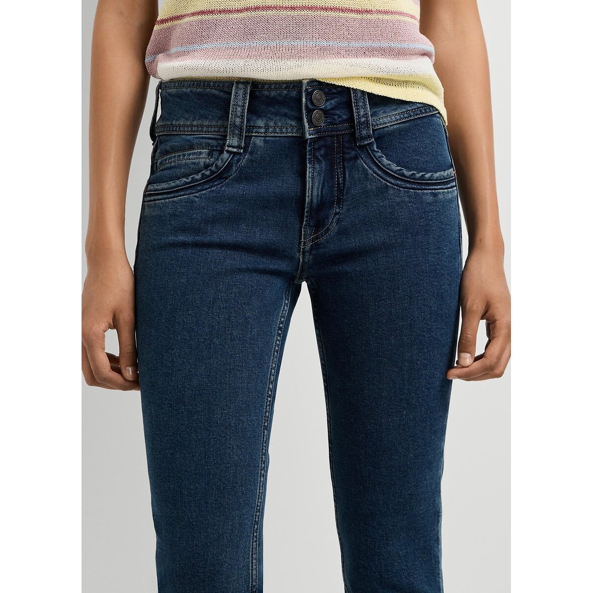 Jean slim taille standard, double boutonnage, Gen stone wash, PEPE JEANS