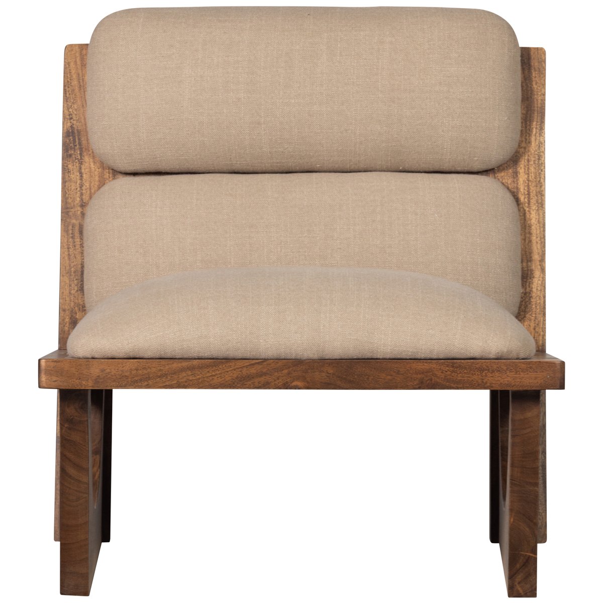 Fauteuil en bouclé et bois OPULENT beige, WOOOD