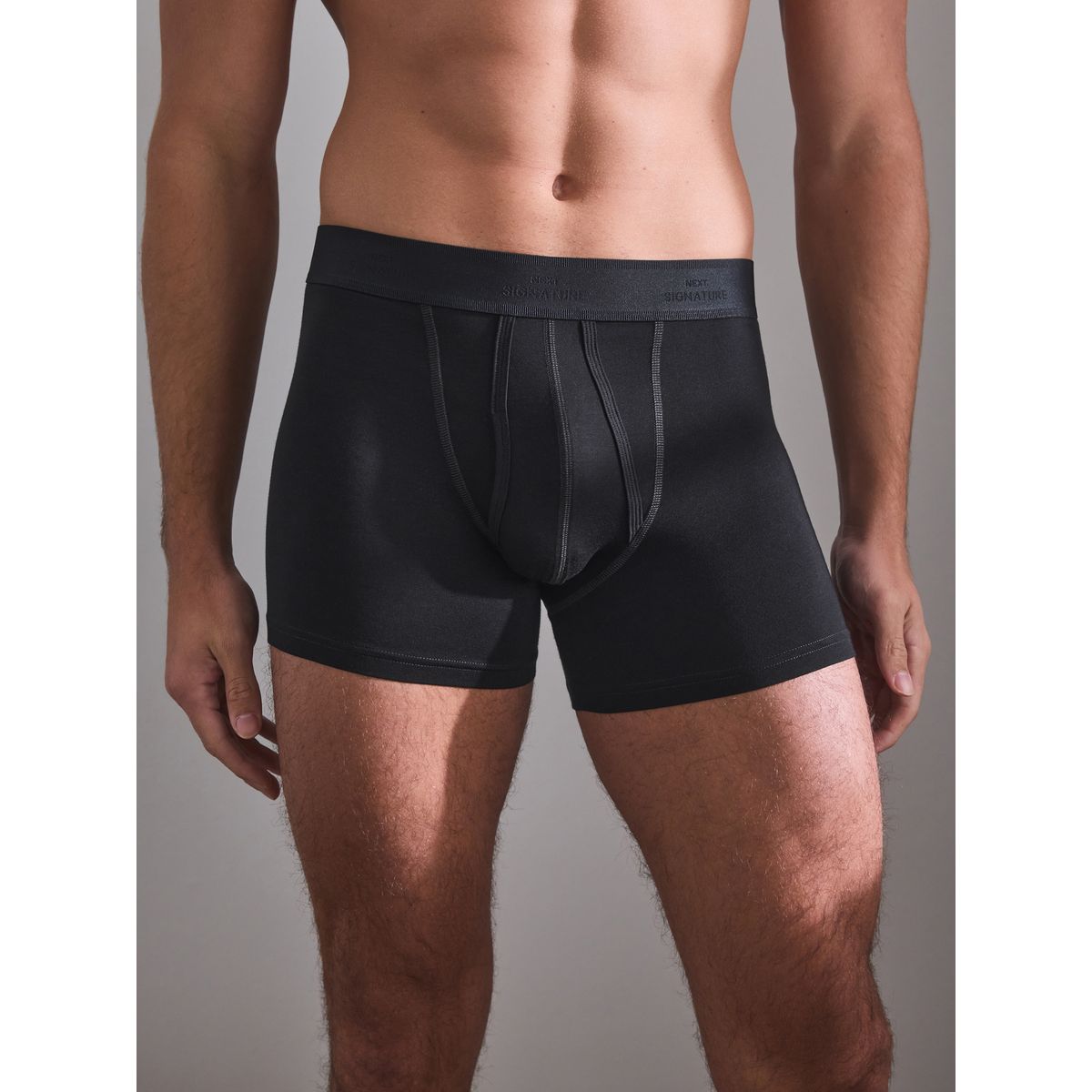 Boxer coton supima à ouverture sur le devant signature modal noir, NEXT
