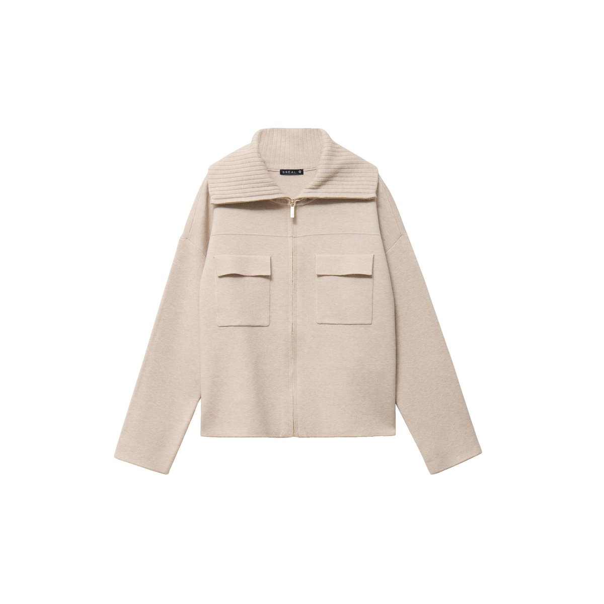Cardigan col camionneur beige, BREAL