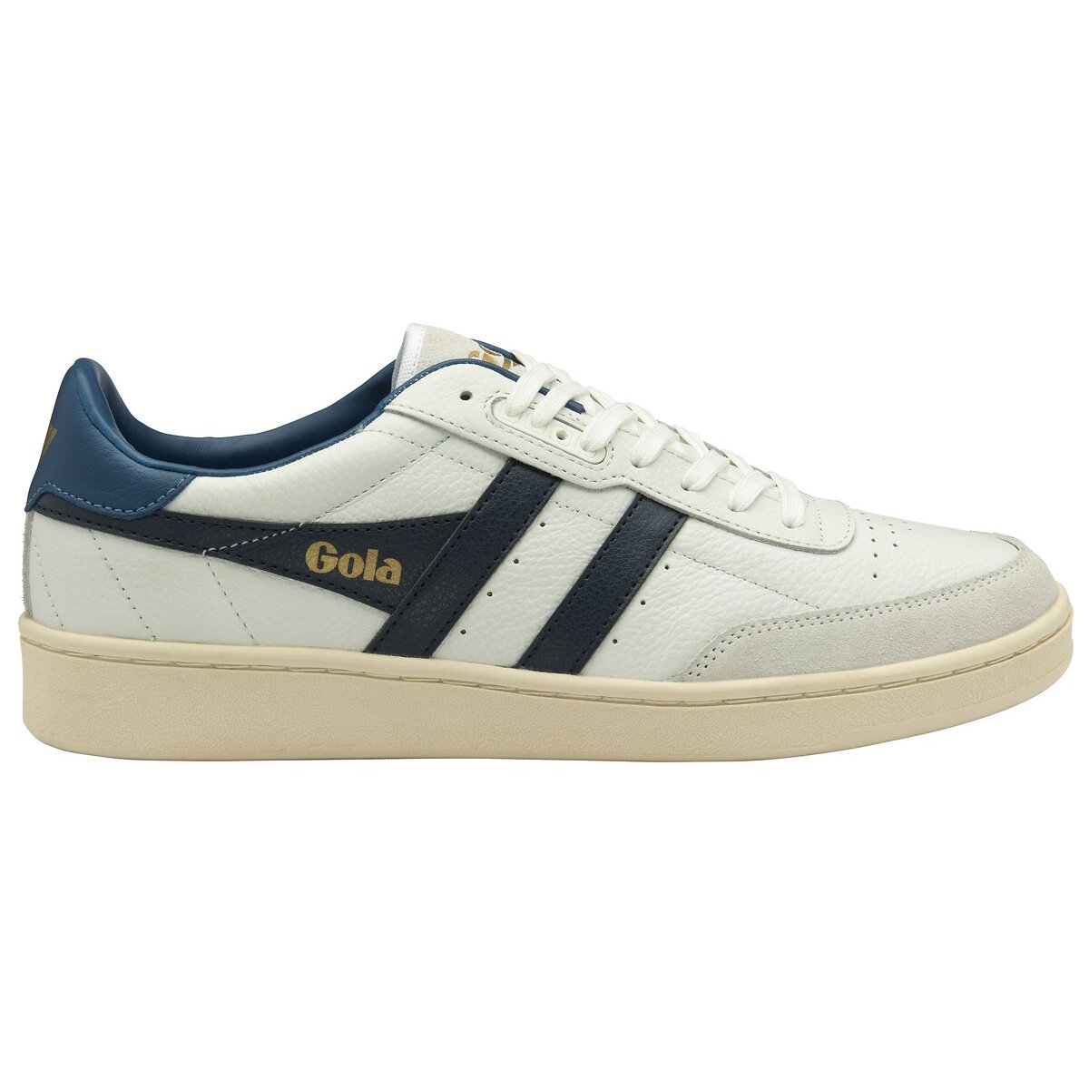 Baskets Contact Leather blanc/bleu marine, GOLA