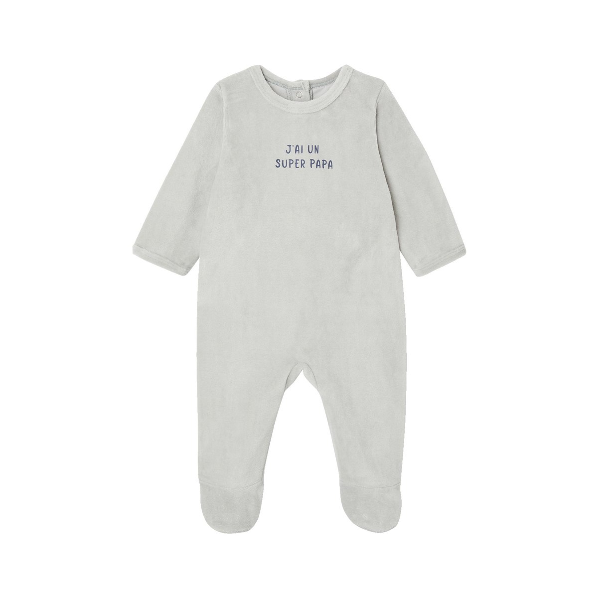 Coffret 2 pyjamas bébé en velours bleu glacier, VERTBAUDET