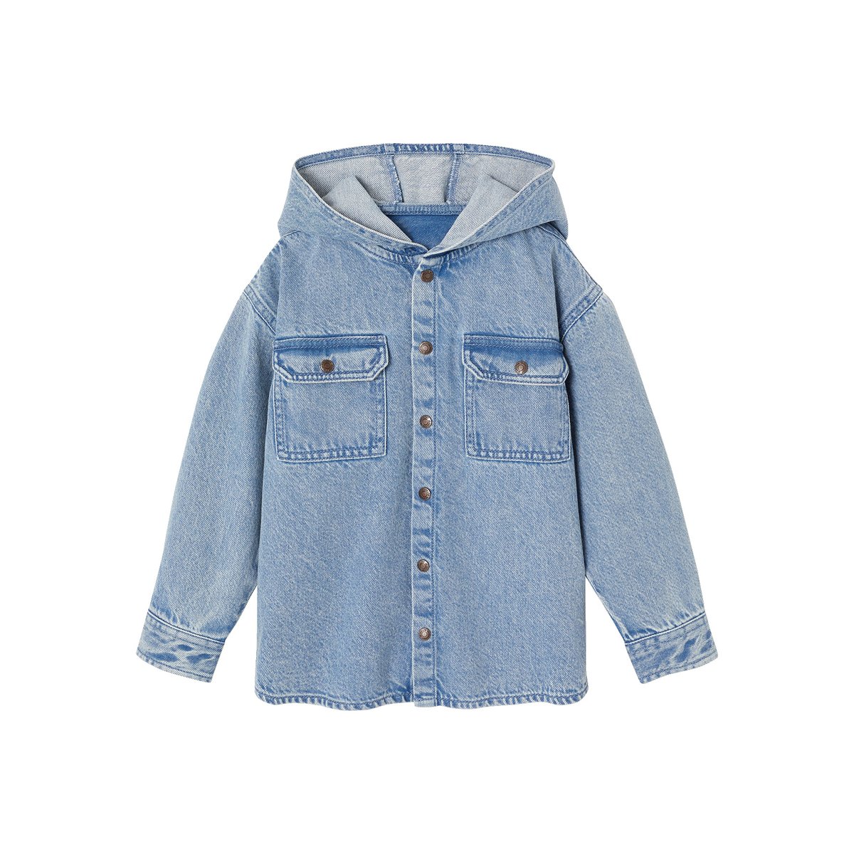 Chemise en denim double stone, VERTBAUDET