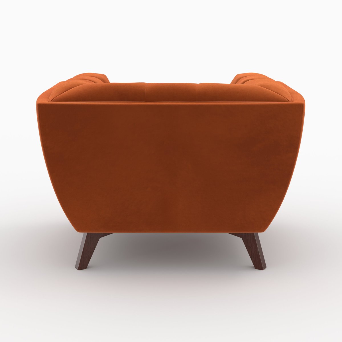 Ensemble canapé et fauteuil en velours 4 places - MONA orange, MAISON PAVANE