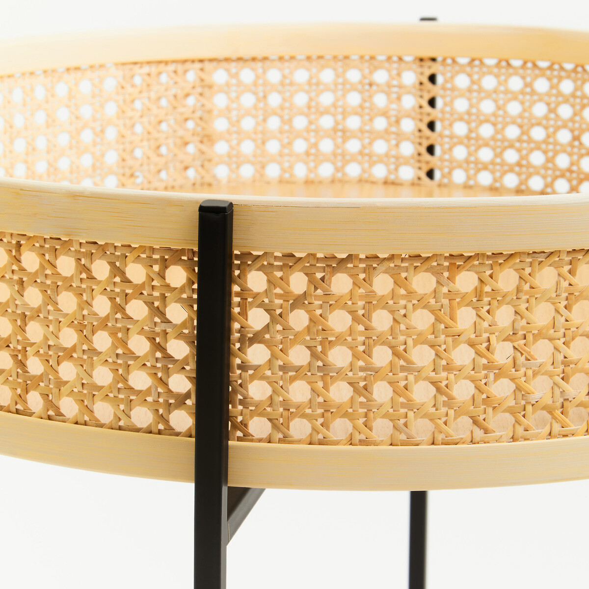 Calla Round Rattan Side Table black, SO'HOME