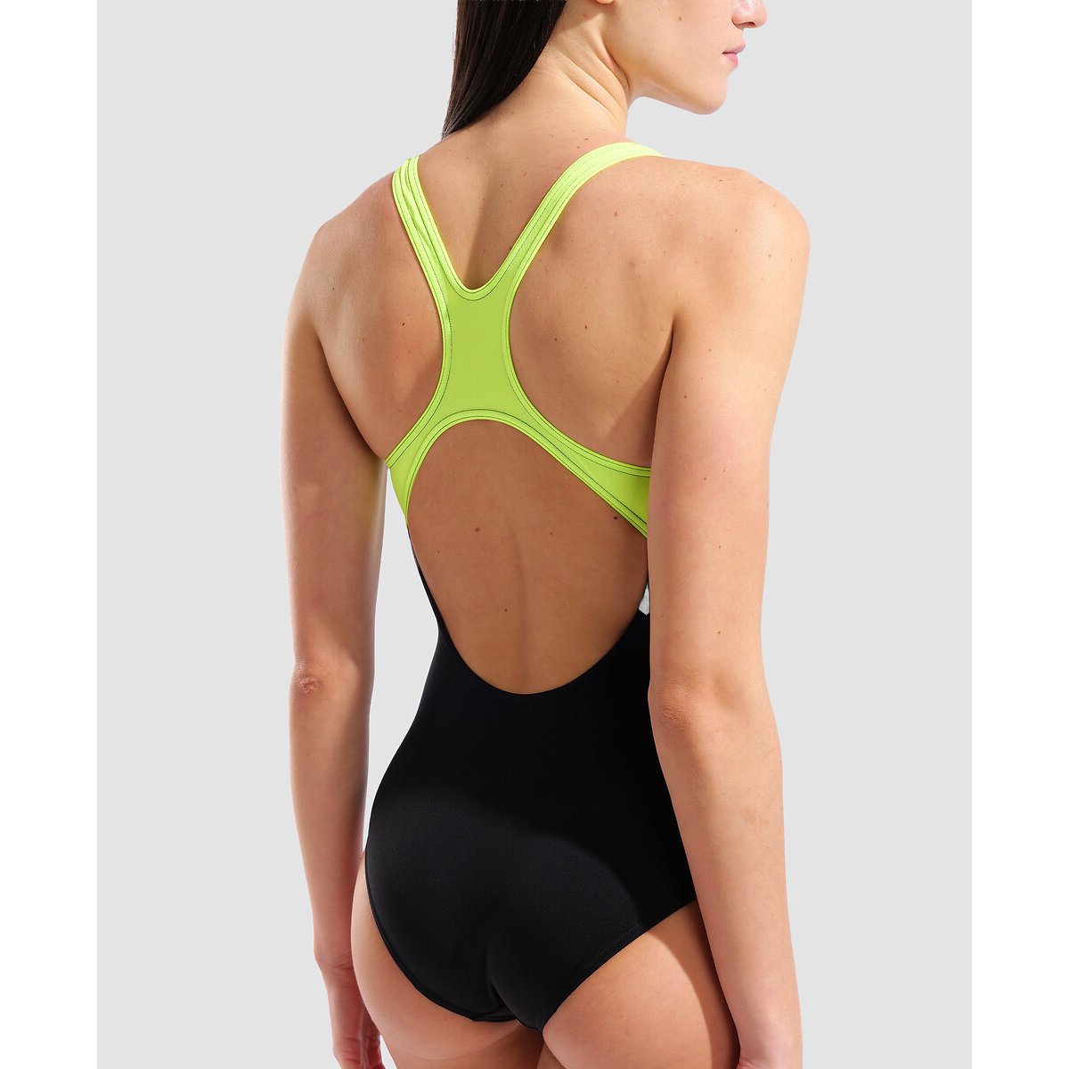 Fato de banho JELLYFISH costas swim pro preto / amarelo-fluorescente, ARENA