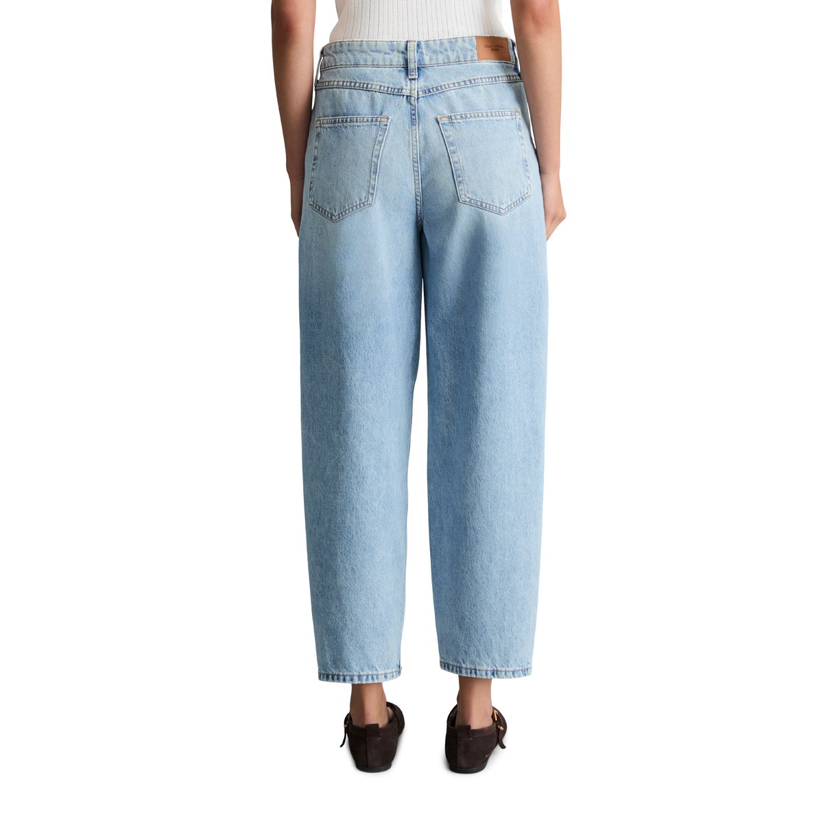 Jeans modèle Stine barrel cropped en pur coton bleu clair, MARC O’POLO DENIM