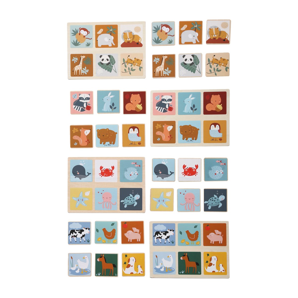 Loto des animaux en bois beige, VERTBAUDET