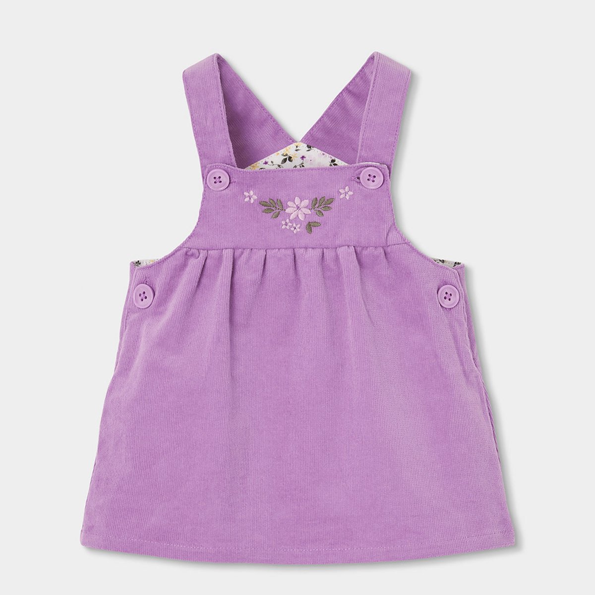 Ensemble bébé brodé de fleurs violet, BOBOLI