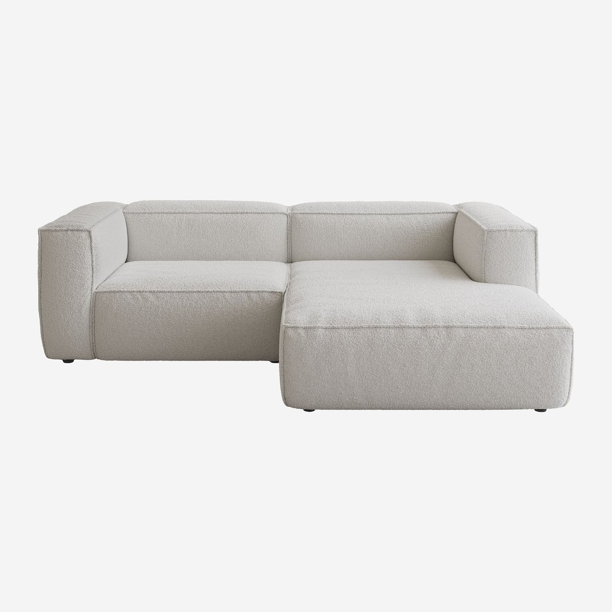 Canapé d'angle droit en tissu bouclette KUTI beige, HABITAT