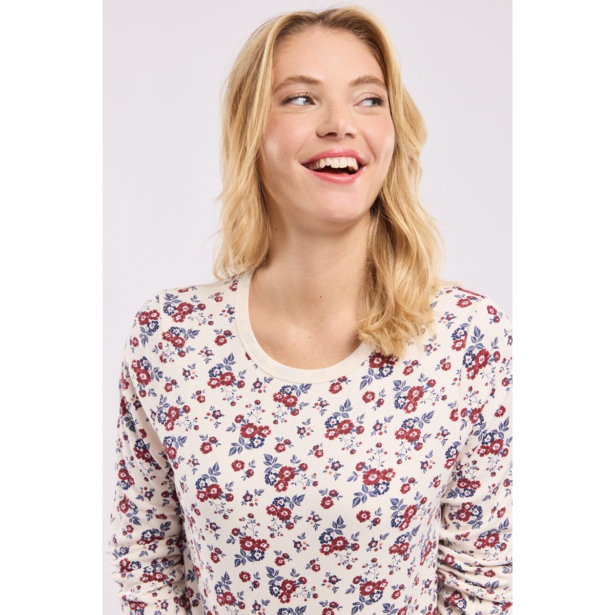 Pyjama en coton épais imprimé fleurs marmo, ARMOR-LUX