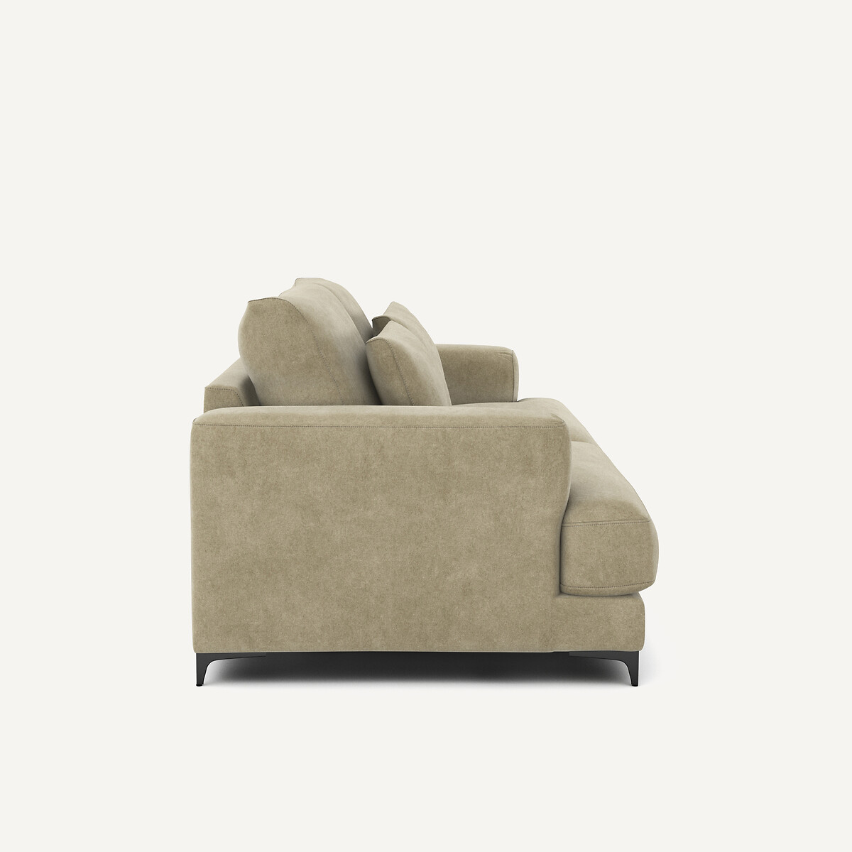 Canapé 3P convertible velours stonewashed, Marsile gris shiitaké, AM.PM