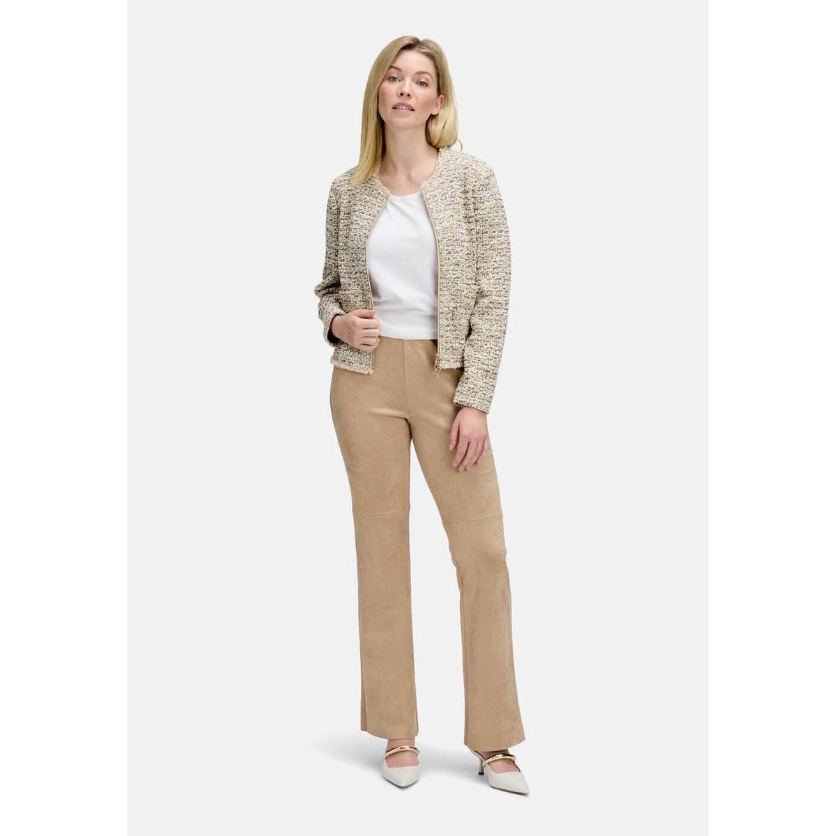 Pantalon à enfiler coupe slim fit beige, BETTY BARCLAY