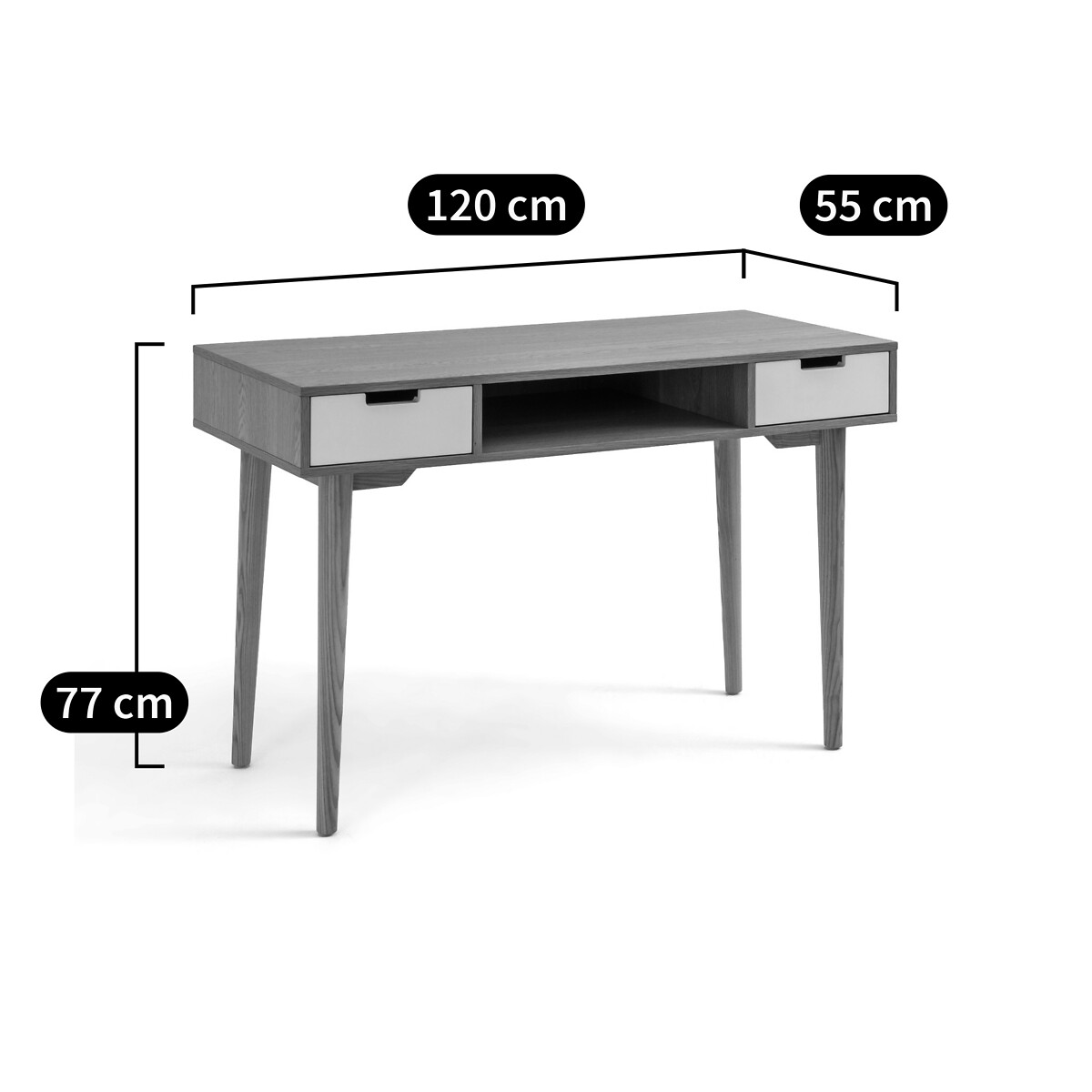 Bureau vintage, Jimi blanc/bois, LA REDOUTE INTERIEURS
