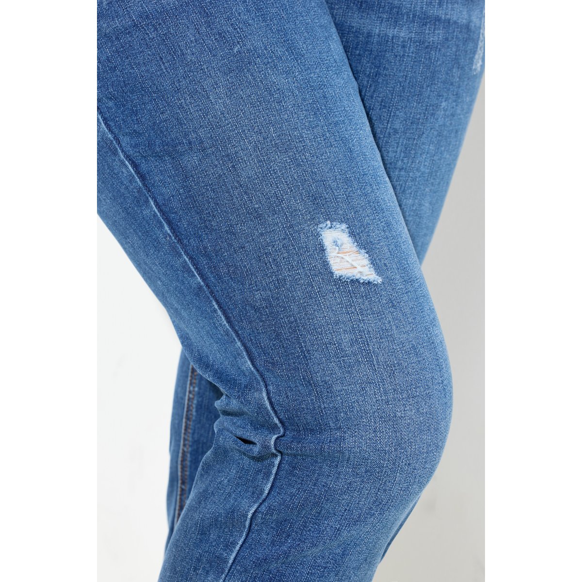 Jean Sarah stretch avec détails destroy bleu jean, ULLA POPKEN