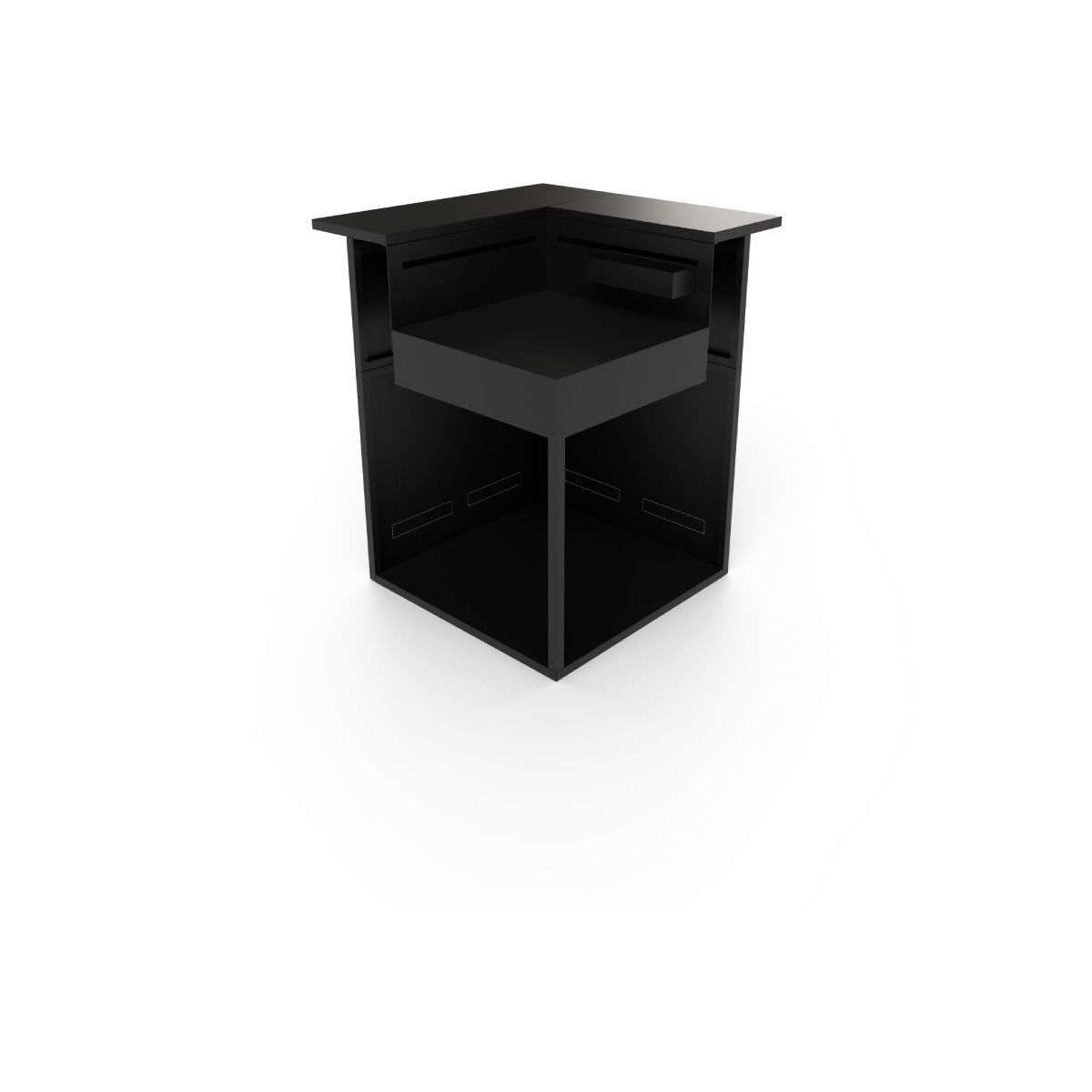 Meuble d'angle SAAF CBN angle acier fermé Comptoir noir, FORGE ADOUR