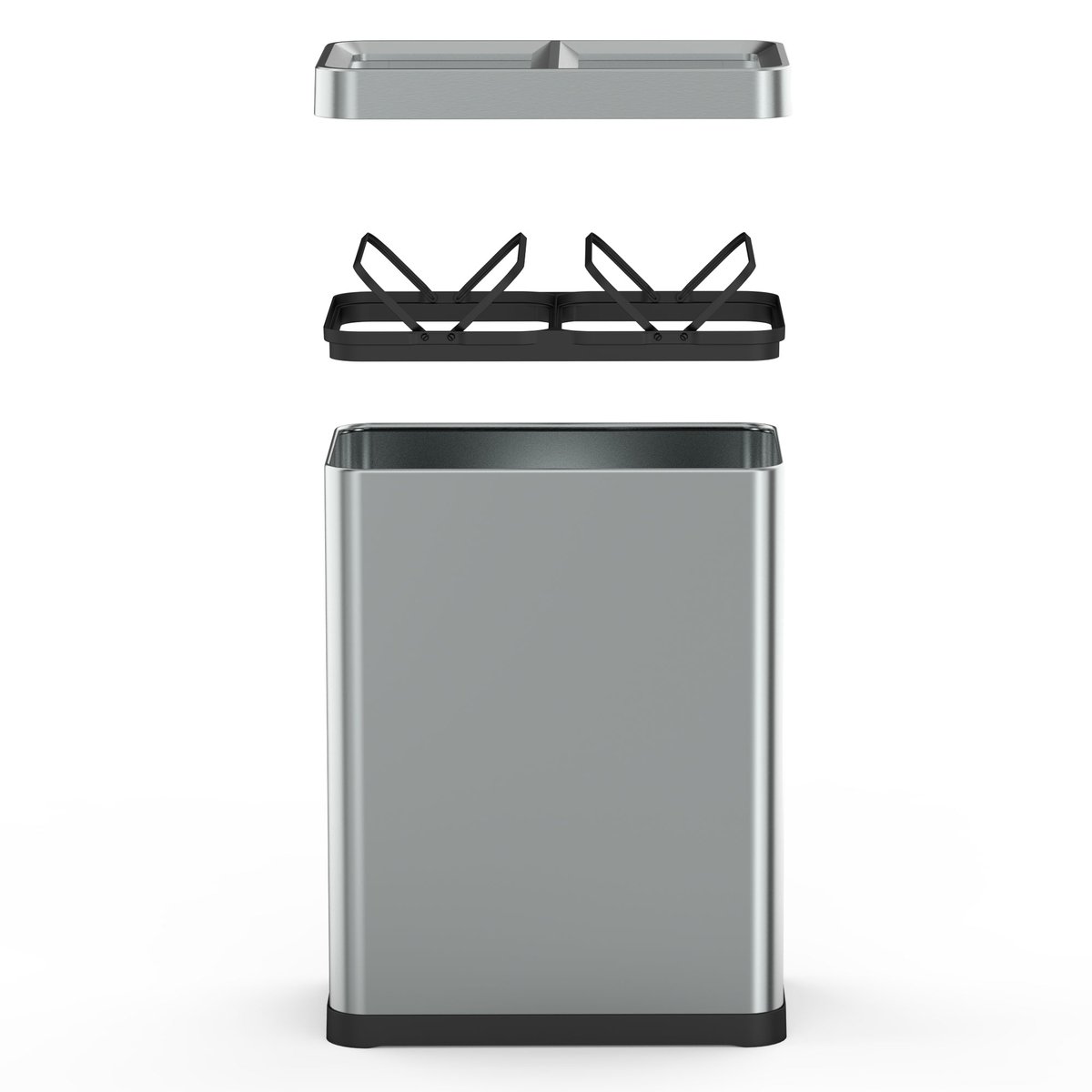 Poubelle tri sélectif open top TALLIN argent, KITCHEN MOVE