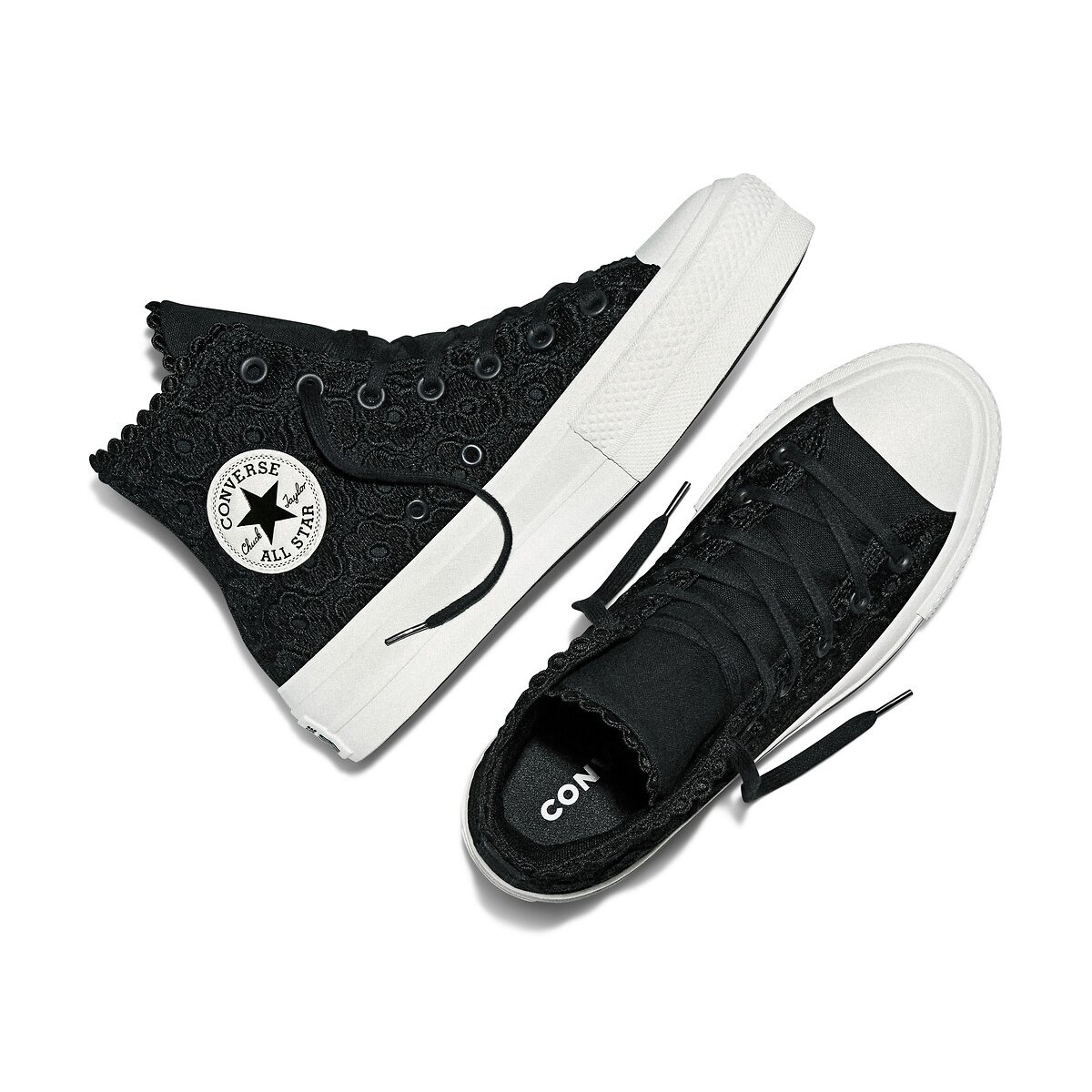 Baskets CHUCK TAYLOR ALL STAR LIFT HI CROCHET noir, CONVERSE