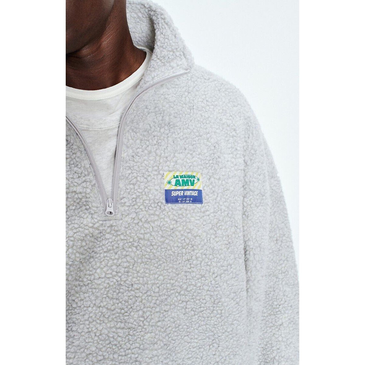 Sweat mi-long HOKTOWN gris clair, AMERICAN VINTAGE