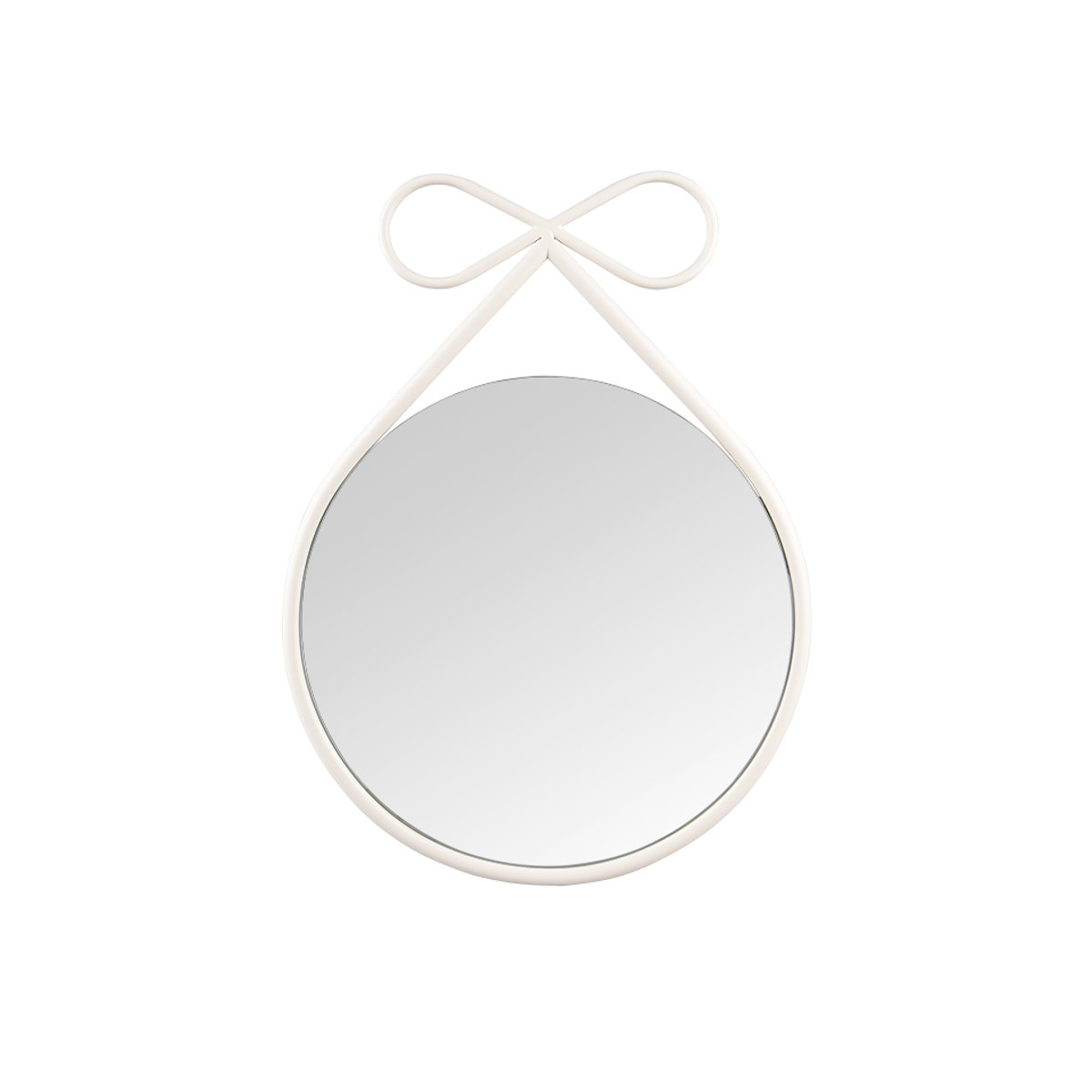 Miroir design en métal rond, BANDO blanc, BOITE A DESIGN