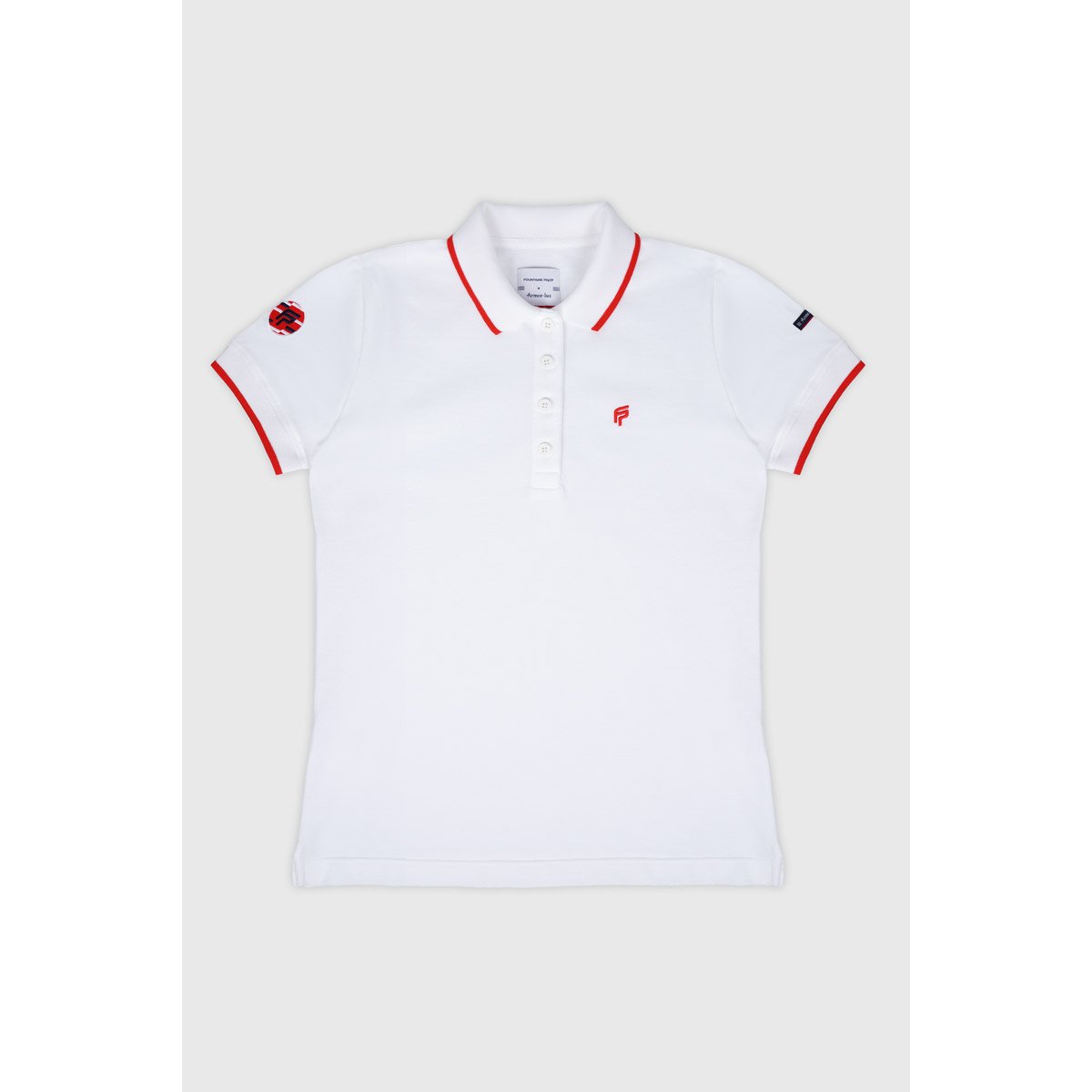Polo femme FOUNTAINE PAJOT blanc/pompon, ARMOR-LUX