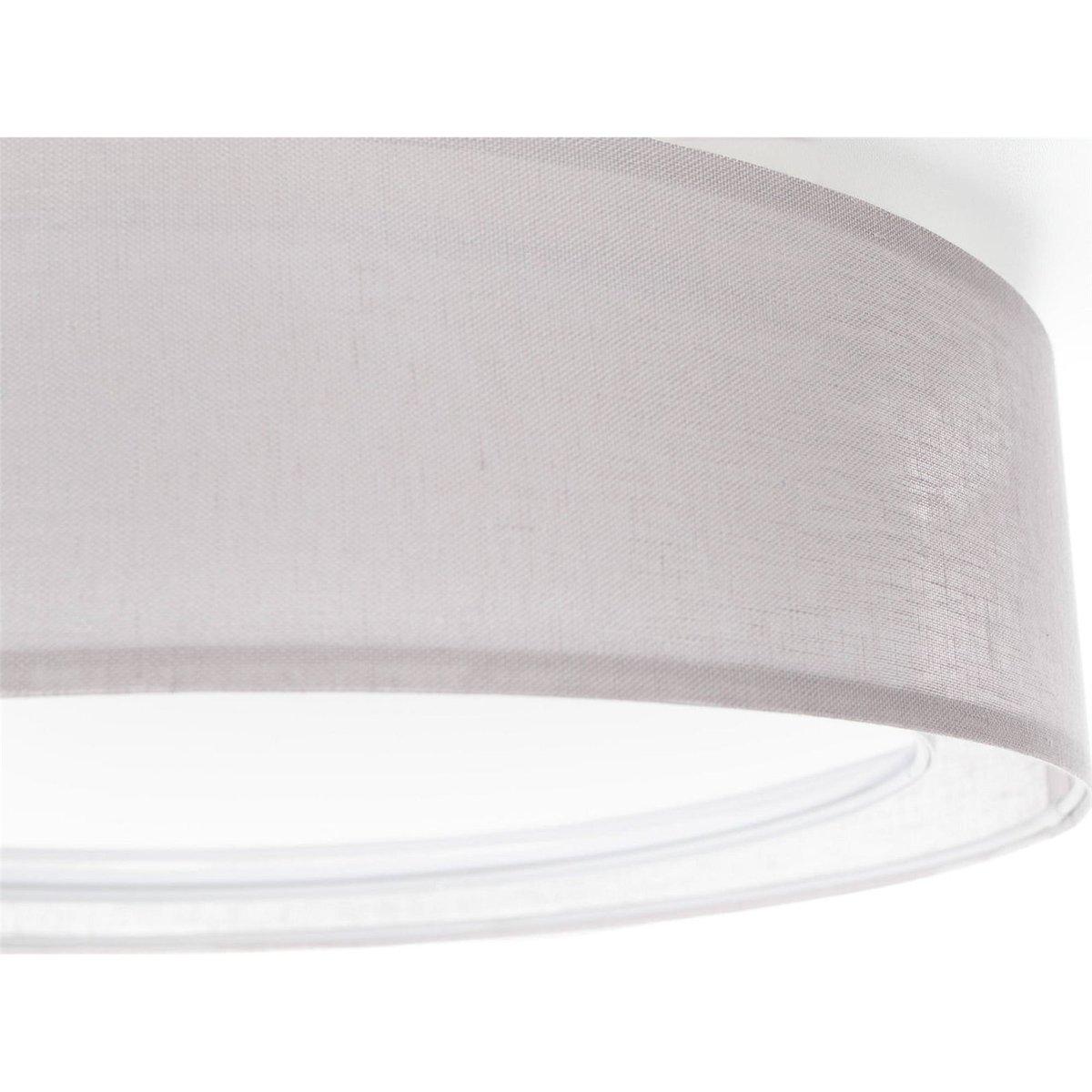 Plafonnier rond en tissu double couche Puro gris tissu semi transparent, BPS KONCEPT