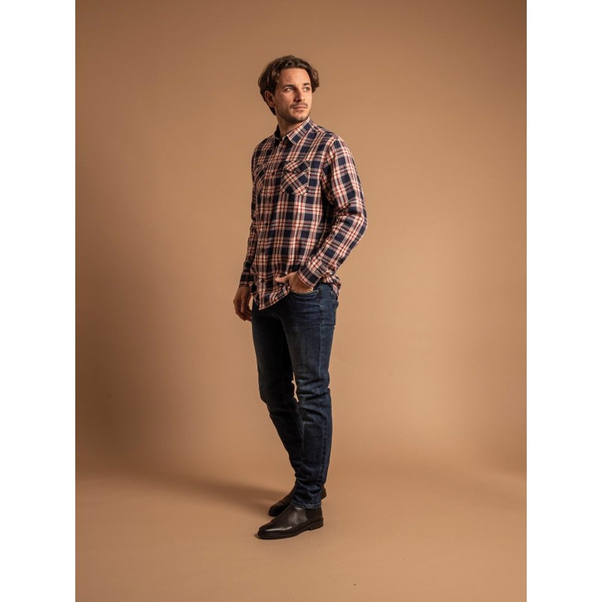 Chemise Manches Longues Coton Tentacul bleu marine, RITCHIE