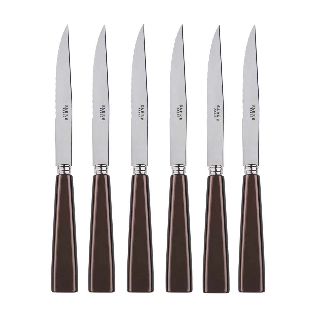 Set de 6 couteaux à steak, Icône marron, SABRE
